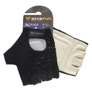 Kesztyű BIKEFUN rövid kötött FEKETE