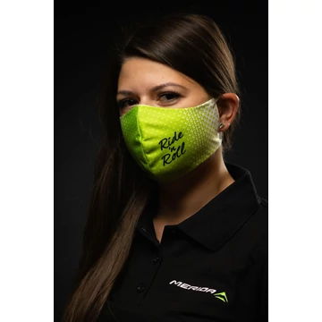 Maszk BIKEFUN fehér/zöld unisex állítható pánttal - MASZK-BF-M