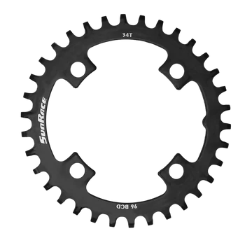 Sunrace CRMS Narrow Wide 4 furatos szimmetrikus lánctányér [fekete, 36]