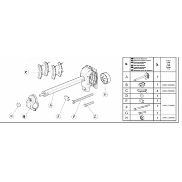 Menabo vázfogó karom rögzítőgomb
