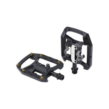 BBB Cycling kerékpáros kétfunkciós pedál DualChoice Trail BPD-62, taposó- és SPD pedál egyben, ipari csapágyazás, extra tüskékkel, fekete