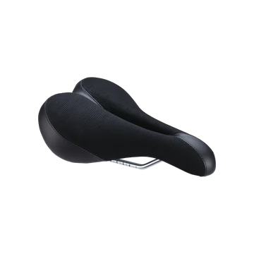 BBB Cycling kerékpáros nyereg BSD-13 MultiDensity, női, szintetikus bőr bevonat, anatómiai nyílással, 170mm széles, 250mm hosszú, fekete