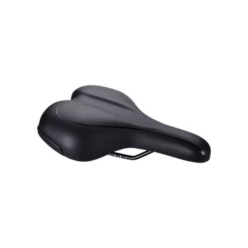 BBB Cycling kerékpáros nyereg BSD-92 Meander Active, unisex, szintetikus bevonat, anatómiai csatornával, lebegő szivacsos, 185mm széles, 265mm hosszú, fekete