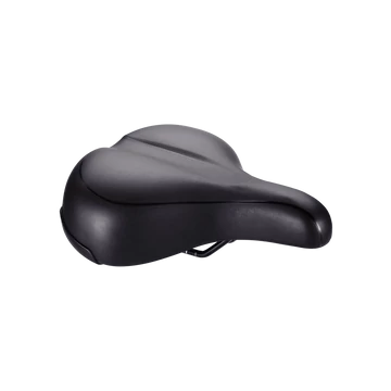 BBB Cycling kerékpáros nyereg BSD-94 Meander Upright, unisex, szintetikus bevonat, anatómiai csatornával, lebegő szivacsos, 225mm széles, 265mm hosszú, fekete