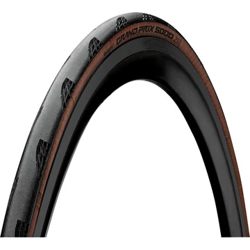 Continental országúti kerékpáros külső gumi 25-622 Grand Prix 5000, hookless felni kompatibilis, tubeless ready, fekete/transparent hajtogathatós Skin