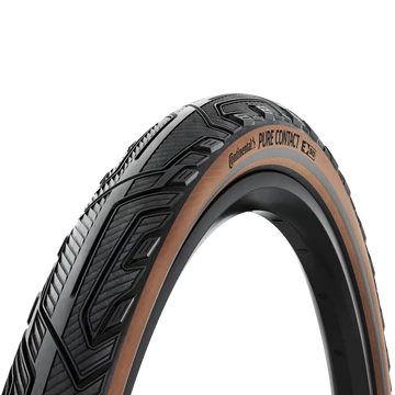 Continental kerékpáros külső gumi 50-584 Pure CONTACT 27,5x2,0 fekete/kávébarna, Skin grafit reflektoros, hajtogathatós - 1 éves defektgaranciával