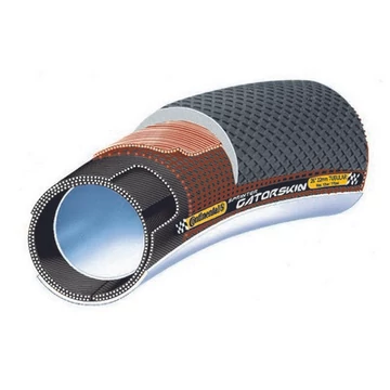 Continental tömlős kerékpáros külső gumi 28x25mm Sprinter GatorSkin fekete/fekete, DuraSkin