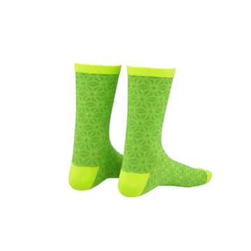 SUPACAZ Zokni Socks - Asanoha - Neon Yellow & Neon Green l/xl