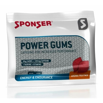 Sponser Power Gums gumicukor, koffeinnel 75g, Vegyes gyümölcs