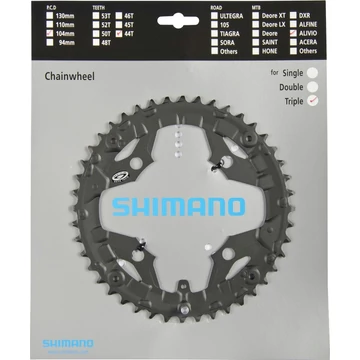 Shimano LÁNCKERÉK 44F FCM430 44F 9-ES FEKETE