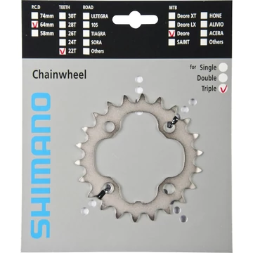 Shimano Lánckerék 3x9s 64mm 22T
