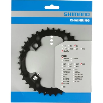 Shimano Lánckerék 3x6/7 104 mm 38T