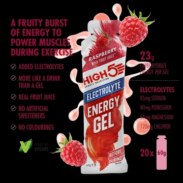 High5 Energy Gel Electrolyte Málna