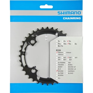 Shimano LÁNCKERÉK 36F FCM590 M430 M431 M391 FCT3010 FEKETE